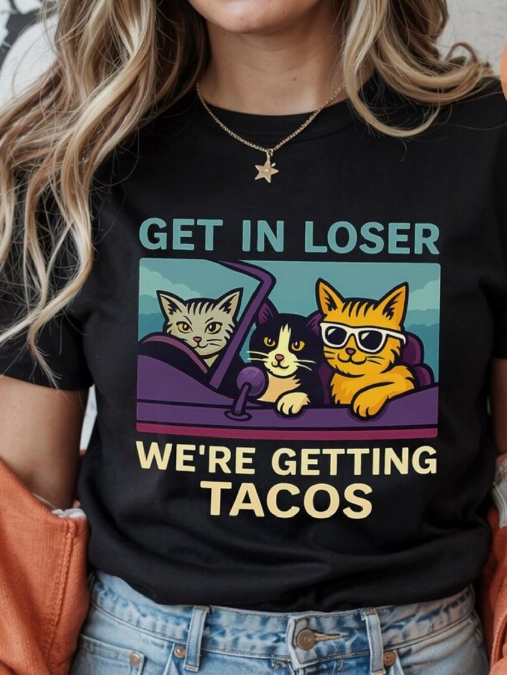 Funny Cat Taco T-shirt, Retro Cat Lover Graphic Tee